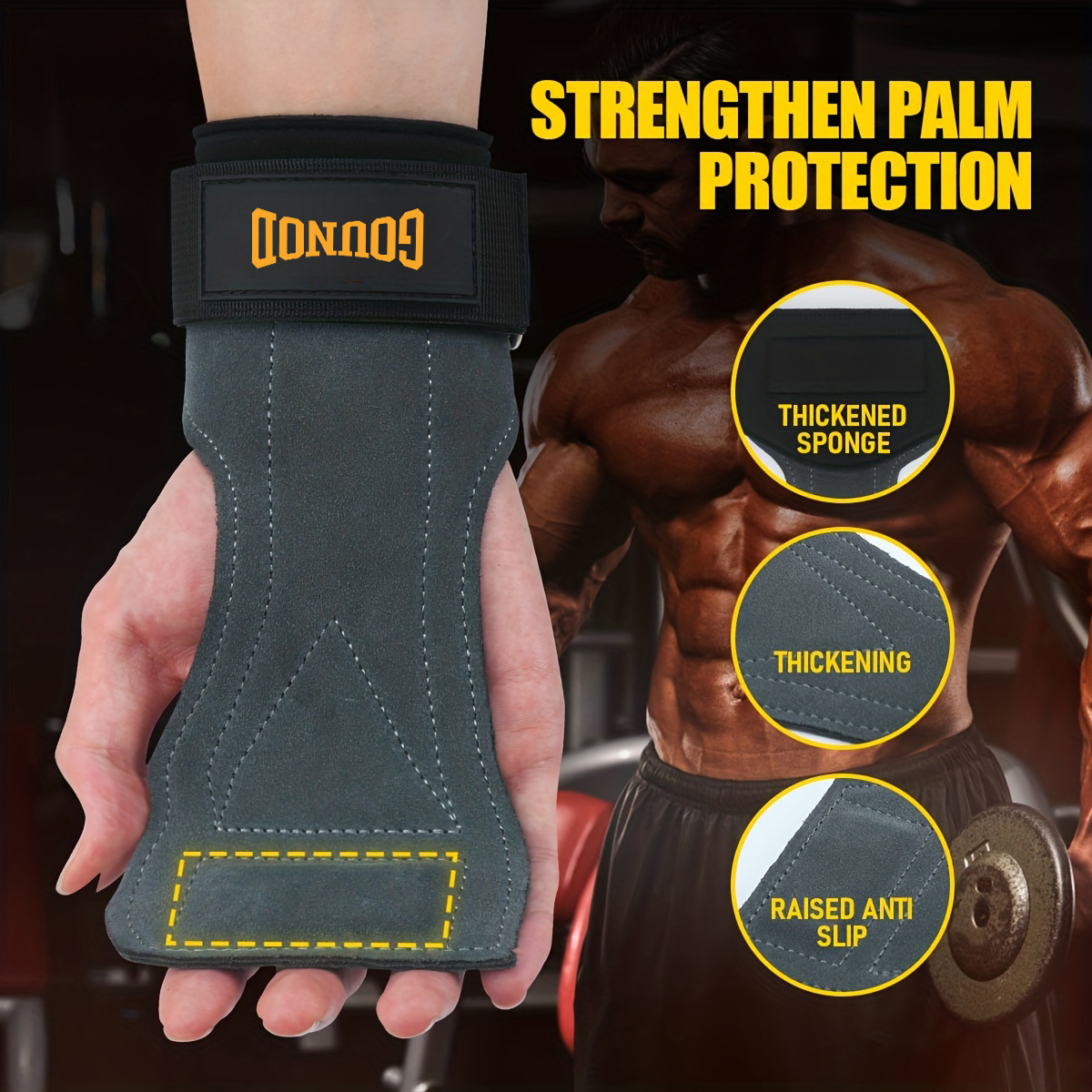 Crossfit Equipment - Cowhide Palm Protection Wear-resistant Non-slip Wrist